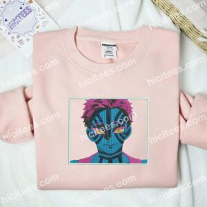 Akaza Face Demon Slayer Anime Embroidered Shirt 2 Akaza Face Demon Slayer Anime Embroidered Shirt