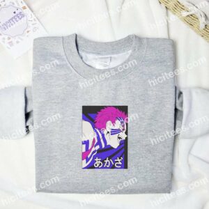 Akaza Side Face Demon Slayer Anime Embroidered Shirt 1 Akaza Side Face Demon Slayer Anime Embroidered Shirt 3