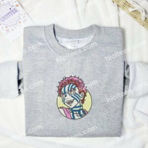 Akaza Smile Demon Slayer Anime Embroidered Shirt 3 1