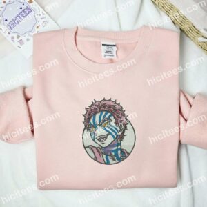 Akaza Smile Demon Slayer Anime Embroidered Shirt 2 Akaza Smile Demon Slayer Anime Embroidered Shirt