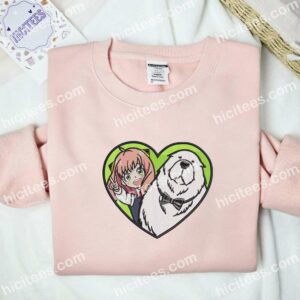 Anya And Bond in Heart Spy x Family Anime Embroidered Shirt 2 Anya And Bond in Heart Spy x Family Anime Embroidered Shirt