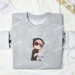 Anya Sunglasses And Scarf Spy x Family Anime Embroidered Shirt 1 Anya Sunglasses And Scarf Spy x Family Anime Embroidered Shirt 3