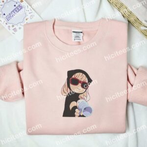 Anya Sunglasses And Scarf Spy x Family Anime Embroidered Shirt 2 Anya Sunglasses And Scarf Spy x Family Anime Embroidered Shirt