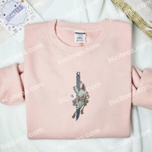 Kitsune Mask And Knife Anime Embroidered Shirt 2 Kitsune Mask And Knife Anime Embroidered Shirt 1