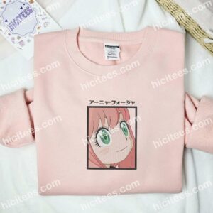 Anya Cute Face Spy x Family Anime Embroidered Shirt 2 Anya Cute Face Spy x Family Anime Embroidered Shirt 1