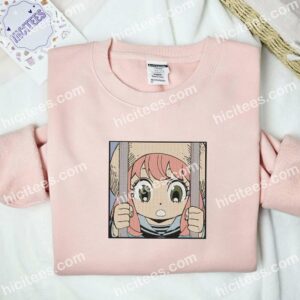 Anya Shock Spy x Family Anime Embroidered Shirt 2 Anya Shock Spy x Family Anime Embroidered Shirt