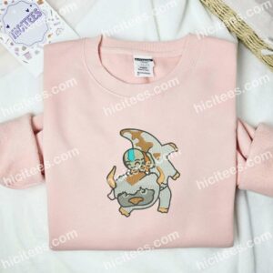 Appa And Aang Avatar Anime Embroidered Shirt 2 Appa And Aang Avatar Anime Embroidered Shirt