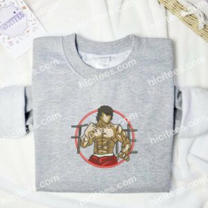 Baki No Face Baki the Grappler Anime Embroidered Shirt 1 Baki No Face Baki the Grappler Anime Embroidered Shirt 3