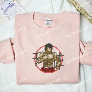 Baki No Face Baki the Grappler Anime Embroidered Shirt 2 Baki No Face Baki the Grappler Anime Embroidered Shirt