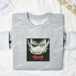 Guts Smiling Berserk Anime Embroidered Shirt 3