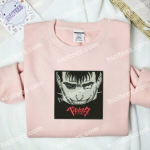 Guts Smiling Berserk Anime Embroidered Shirt