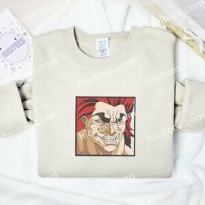 Yujiro Hanma Face Baki the Grappler Anime Embroidered Shirt 1 Yujiro Hanma Face Baki the Grappler Anime Embroidered Shirt 3