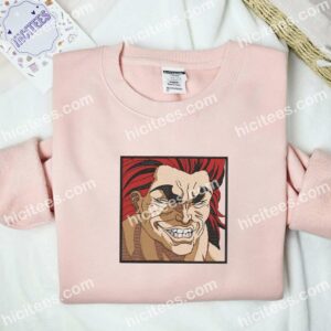 Yujiro Hanma Face Baki the Grappler Anime Embroidered Shirt 2 Yujiro Hanma Face Baki the Grappler Anime Embroidered Shirt