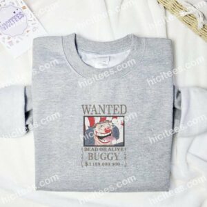 Buggy Wanted The Clown One Piece Anime Embroidered Shirt 3