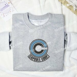 Capsule Corp Dragon Ball Anime Embroidered Shirt 1 Capsule Corp Dragon Ball Anime Embroidered Shirt 3