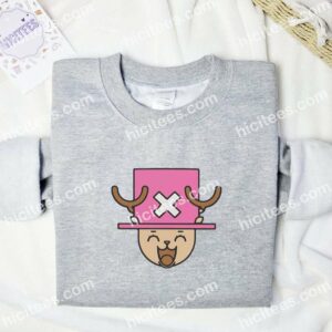 Chopper Funny Face One Piece Anime Embroidered Shirt 1 Chopper Funny Face One Piece Anime Embroidered Shirt 3