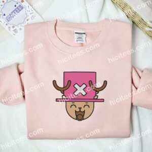 Chopper Funny Face One Piece Anime Embroidered Shirt 2 Chopper Funny Face One Piece Anime Embroidered Shirt