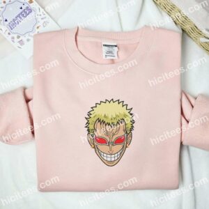 Doflamingo Head One Piece Anime Embroidered Shirt 2 Doflamingo Head One Piece Anime Embroidered Shirt