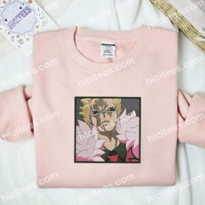 Doflamingo One Piece Anime Embroidered Shirt 2 Doflamingo One Piece Anime Embroidered Shirt 1