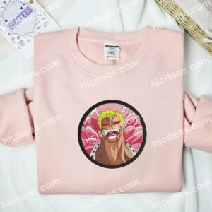 Doflamingo Smile One Piece Anime Embroidered Shirt 2 Doflamingo Smile One Piece Anime Embroidered Shirt