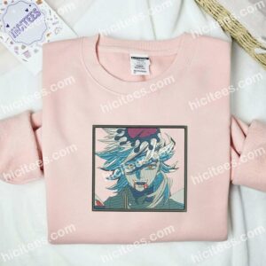 Douma Injured Demon Slayer Anime Embroidered Shirt 2 Douma Injured Demon Slayer Anime Embroidered Shirt