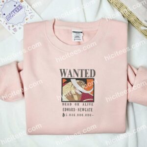 Edward Newgate Wanted One Piece Anime Embroidered Shirt 2 Edward Newgate Wanted One Piece Anime Embroidered Shirt