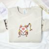 Kitsune Mask With Katana Anime Embroidered Shirt
