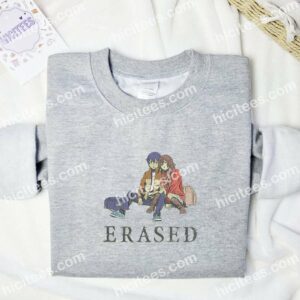 Kayo Hinazuki And Satoru Fujinuma Erased Anime Embroidered Shirt 3