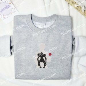 Light Yagami And Ryuk Shadow Death Note Anime Embroidered Shirt 3