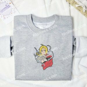 Edward Elric Fullmetal Alchemist Anime Embroidered Shirt 1 Edward Elric Fullmetal Alchemist Anime Embroidered Shirt 3 3