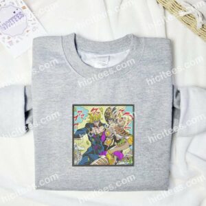 Giorno Pose With Golden Experience Requiem JoJo's Bizarre Adventure Anime Embroidered Shirt 1 Giorno Pose With Golden Experience Requiem JoJos Bizarre Adventure Anime Embroidered Shirt 3