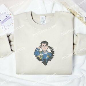 Maes Hughes Fullmetal Alchemist Anime Embroidered Shirt 1 Maes Hughes Fullmetal Alchemist Anime Embroidered Shirt 3