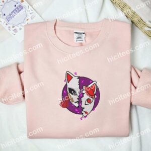 Sabito And Tanjirou Half Mask Demon Slayer Anime Embroidered Shirt 2 Sabito And Tanjirou Half Mask Demon Slayer Anime Embroidered Shirt
