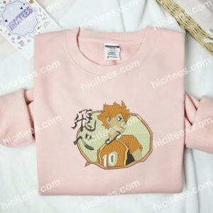 Hinata Shoyo Haikyuu Anime Embroidered Shirt 2 Hinata Shoyo Haikyuu Anime Embroidered Shirt 4