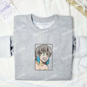 Inosuke Face Demon Slayer Anime Embroidered Shirt 3