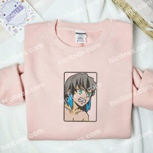 Inosuke Face Demon Slayer Anime Embroidered Shirt