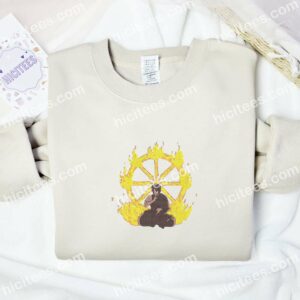 Benimaru Shinmon Sun Wheel Fire Force Anime Embroidered Shirt 1 Benimaru Shinmon Sun Wheel Fire Force Anime Embroidered Shirt 3