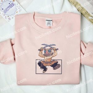 Inosuke Chibi Demon Slayer Anime Embroidered Shirt 2 Inosuke Chibi Demon Slayer Anime Embroidered Shirt 6