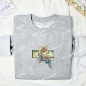 Inosuke Demon Slayer Anime Embroidered Shirt 1 Inosuke Demon Slayer Anime Embroidered Shirt 3 4