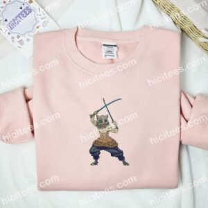 Inosuke Fighting Style Demon Slayer Anime Embroidered Shirt 4