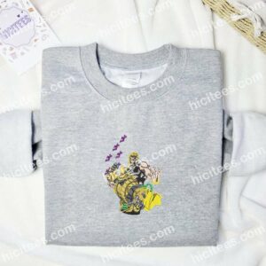 Dio Brando The World JoJo's Bizarre Adventure Anime Embroidered Shirt 1 Dio Brando The World JoJos Bizarre Adventure Anime Embroidered Shirt 3 1