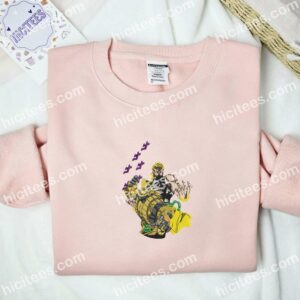 Dio Brando The World JoJo's Bizarre Adventure Anime Embroidered Shirt 2 Dio Brando The World JoJos Bizarre Adventure Anime Embroidered Shirt 1