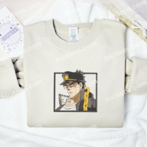 Kujo Jotaro JoJos Bizarre Adventure Anime Embroidered Shirt 3