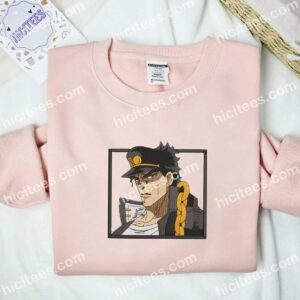 Kujo Jotaro JoJos Bizarre Adventure Anime Embroidered Shirt