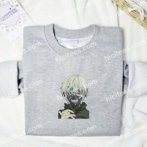 Kaneki Ken Tokyo Ghoul Anime Embroidered Shirt 1 Kaneki Ken Tokyo Ghoul Anime Embroidered Shirt 3 2