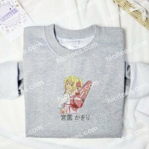 Kaori Miyazono Shigatsu wa Kimi no Uso Anime Embroidered Shirt 1 Kaori Miyazono Shigatsu wa Kimi no Uso Anime Embroidered Shirt 3
