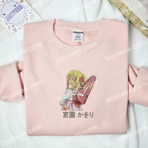 Kaori Miyazono Shigatsu wa Kimi no Uso Anime Embroidered Shirt 2 Kaori Miyazono Shigatsu wa Kimi no Uso Anime Embroidered Shirt