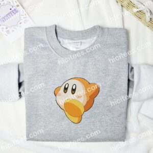 Kirby Pokemon Anime Embroidered Shirt 1 Kirby Pokemon Anime Embroidered Shirt 3