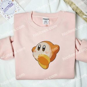 Kirby Pokemon Anime Embroidered Shirt 2 Kirby Pokemon Anime Embroidered Shirt