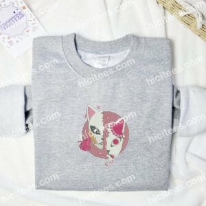 Sabito And Tanjiro Half Mask Demon Slayer Anime Embroidered Shirt 1 Sabito And Tanjiro Half Mask Demon Slayer Anime Embroidered Shirt 3